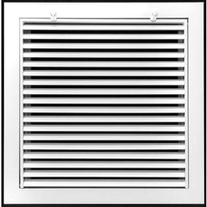 HVAC Premium 16" X 16" Aluminum Return Filter Grille for 1" Filter - Easy Airflow - Linear Bar Grilles [Outer Dimensions: 18.5"w X 18.5"h]