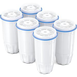 Upgraded Water Filter Replacement Fit for Zero Pitcher and Dispenser ZR-001 ZR-004 ZP-006 ZR-017, Five-Stage Filter System, Effectively Reducing Lead, Chromium, and Contaminants, Pack of 6, By BOGDA