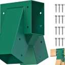 BeneLabel A-Frame Middle Swing Set Brackets, Heavy Duty Steel Swing Set Hardware with Mounting Hardware, DIY Swing Set Bracket Swing Set Kit for 2 (4x4) Legs & 1 (4x6) Beam, Green, Medium, Small
