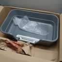 Extea Large Cat Litter Box with High Sides,Cat Boxes for Indoor Cats,Cat Litter Pan for Kitty,Litter Box with Low Entry,Easy to Clean,Anti-Splashing,23.6" x15.7" x6.2" (Grey)