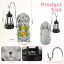 Solar Rabbit Garden Statue with Lantern Waterproof Resin Outdoor Decor for Yard, Lawn, Patio, Garden Gift for Easter, Christmas, Housewarming Solar Garden Decor