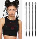 Flufymooz 4PC Braid in Hair Extension 14 Inch Clip in Braid Extensions for Women Synthetic Hairpieces for Daily Use Party Styling (Natural Black)