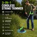 2026 Upgrade 48V 3 in 1 Electric Weed Wacker Cordless, 12’’ Electric Weed Eater Battery Powered 2x4.0AH, Cordless String Trimmer with Auto Spool Feed with 10 Replacement Spools - 1 pc Green
