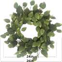 26" Green Hibiscus & Eucalyptus Leaf Wreath for Front Door - Large Artificial Greenery Outdoor Wreath for Porch, Window, Farmhouse, Home, Holiday, Hanging Decor - Spring, Summer, Fall, All Seasons