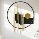 HYVAKUPPA 3D Large Metal Wall Decor Modern Aesthetic Wall Sculptures 19.7''x23.2'' Luxury Geometric Circular Decor Wall Art Artwork for Bedroom Dining Living Room Wall Decorations