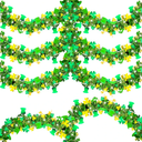 66 FT St Patricks Day Tinsel Garland Gold Green Shamrock Hat Garland Decorations, Shiny Metallic Hanging St. Patrick's Day Decors for Home Indoor Outdoor Party Supplies