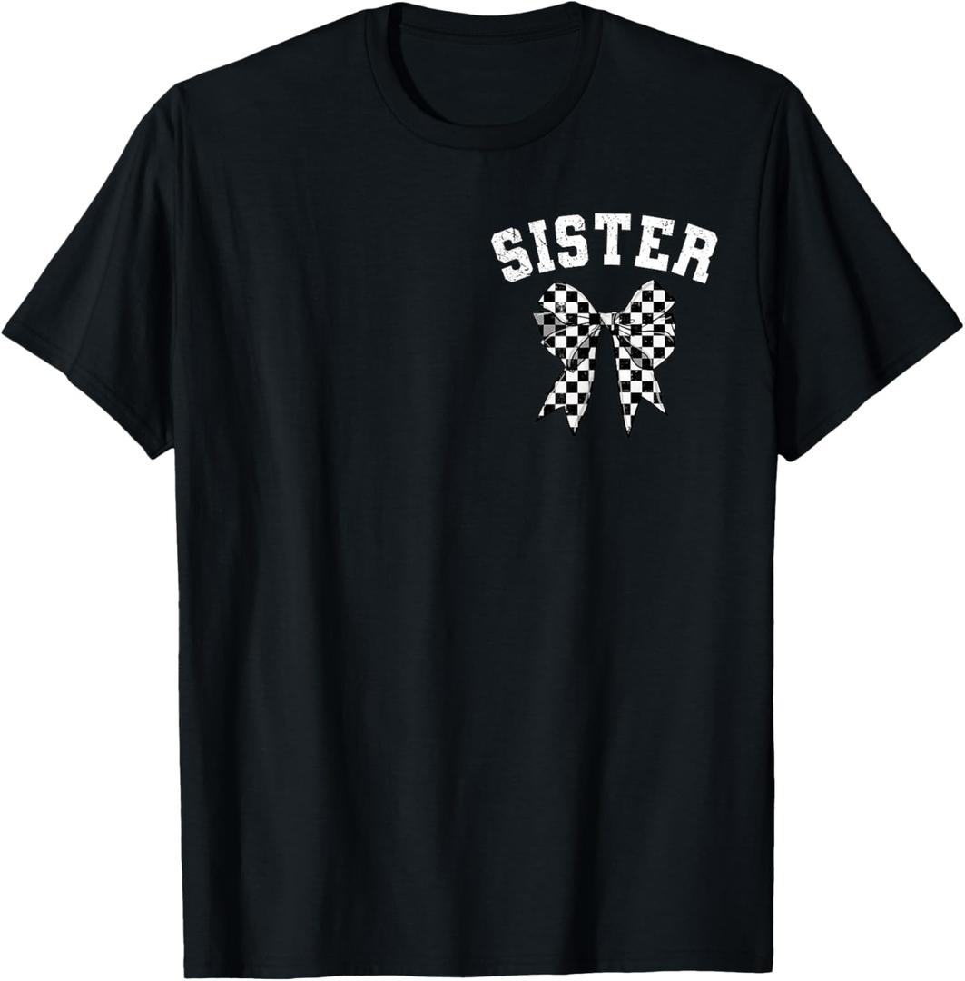 Racing Sister of The First Birthday Boy Race Car Family T-Shirt. S Size