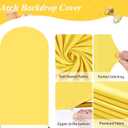 7.2FT Yellow Wedding Arch Cover Spandex Fitted Arch Covers Stretchy Backdrop Round Top Chiara Backdrop for Birthday Party Ceremony Banquet Decoration
