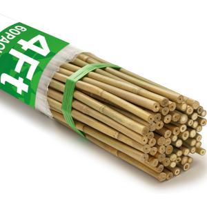 60Pcs Bamboo Stakes for Plant 4 Feet, Garden Bamboo Plant Stakes for Plants Support, Bamboo Sticks for Climbing Plants, Tomatoes, Sunflowers, Beans, Potted Plants, Trees