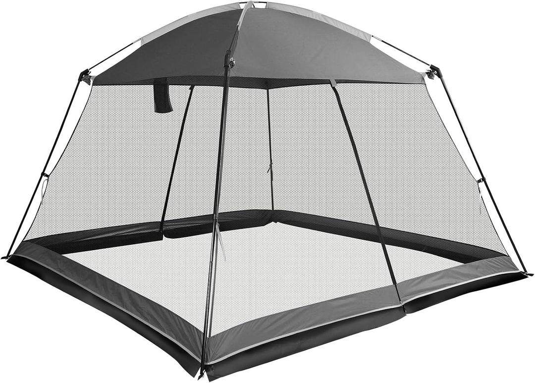 Screen House 10x10 Ft Square Camping Canopy Tent Sun Shade Gazebo Shelter Perfect for Outdoor Activities, Shale Gray