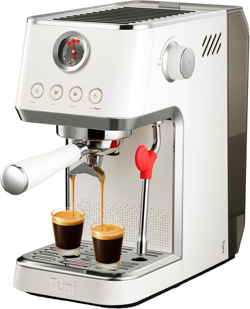 Tuni E2 Gen3 Dual Boiler Espresso Machine with Super+ Steam Power, Ivory