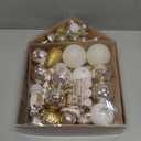 Ornaments for Christmas Trees,74 Count Gold Christmas Tree Decorations, Shatterproof Plastic Hanging Bulbs Decorations Set for Xmas Holiday Party