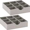 Household Essentials Drawer Organizer Tray 2 Pack, Gray, Silver