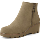 mysoft Women's Ankle Boots Zipper Wedge Booties Lug Sole 8