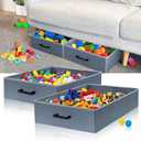 MAINTEEE Under Couch Storage, 2 Pack Under Bed Containers, Foldable Under Sofa Storage keeps things out, Under Couch Storage Box for Toys, Blocks, Puzzles, Plush Dolls, Books (23.62 * 15.75 * 5.51in)