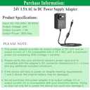 Gonine 24V 1.5A DC Power Supply Adapter Compatible for 24Vdc LED Light Strip 24 V Essential Oil Diffuser, AC 100-240V to DC 24 Volt 1.5A 1A 0.5A Power Cord UL Certificate, (Not Battery Charger).