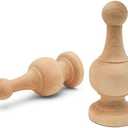 Unfinished Wood Finials Decorative, 4-1/4 inch, for Bed Post Finial, Curtain Rod Finials, Flagpole Topper, and Crafts, Pack of 6 Large Craft Finials, by Woodpeckers