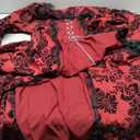 STIOEDYUAN Women's Medieval Queen Vitorian Dress Gothic Ball Gown Renaissance Royal Halloween Fancy Costume (XX-Large, Wine Red)