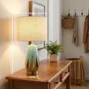 JINGOE 20" Mint Green Ceramic Table Lamps Set of 2 MCM Table Lamps for Bedroom Living Room Nightstand End Table Decor Lamps(Bulbs Included)