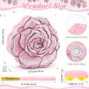 Pink Flower Piata Set with Blindfold Bat and Confetti Floral Piata Girls Party Game for Graduation Birthday Baby Shower Gender Reveal Wedding Party (16.54 x 15.75 Inches)