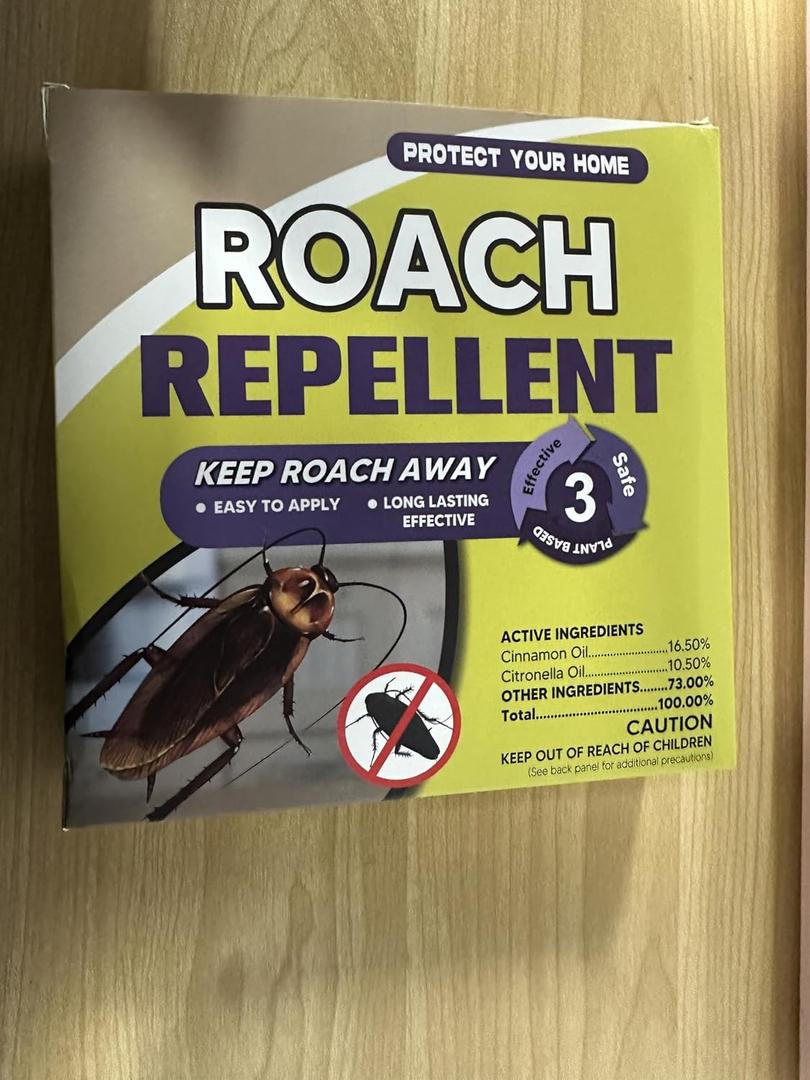 fcesiweg Roach Repellent for Indoor, Cockroach Repellent, Keep Roach Away from Kitchen, Bathroom, Living Room, Bedroom and Pantry, Lasts up to 2 Months, Safe Around Kids and Pets - 4P