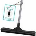 FURemover Compact Pet Hair Rubber Broom with Squeegee, with Handle That Telescopes up to 40" for Carpet, Tile and Hardwood