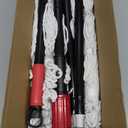 Commercial Mops for Floor Cleaning - Looped-End Heavy Duty Wet Mop with Long Handle for Hardwood Wood Tile Vinyl - Reusable Cotton Head for Home Garage Kichen Bathroom (White)