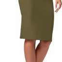 Conceited Skirts for Women - Stretch Pencil Skirt - Wear to Work - Pull On - Midi Length in Regular and Plus Size (3X-Large, Classic Olive Green)