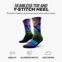 Outway Novelty Crew Socks for Men & Women, Breathable, Moisture-Wicking Athletic Calf Socks with Arch Support (Large-X-Large, Night Time Bliss Crew)