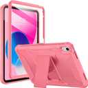 Soke Case for iPad (A16) 11th Generation 11-inch 2025, iPad 10th Generation 10.9-inch 2022, with Built-in Screen Protector and Kickstand, Rugged Full Body Protective Cover - Watermelon