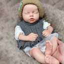 Gileutay 20 inch Full Body Silicone Baby Doll Girl Realistic Sleeping Reborn Newborn Babies that Can Open Mouth Handmade Toy