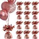 UNIQOOO 12Pcs Metallic Rose Gold Heavy Solid Balloon Weights Pack Holder, Table Centerpiece DIY Dcor For Christmas Thanksgiving Birthday Party Favors, Wedding Baby Shower, Large 5 OZ 140 G. 5.5 Inch
