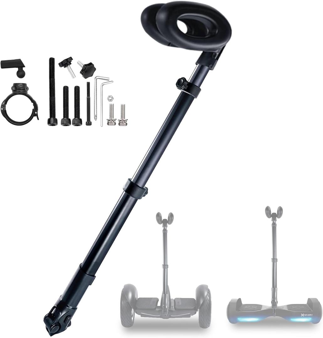 HandleBar Fit for Segway Ninebot S Smart/mini PRO/mini LITE Self-balance Scooter Hoverboard Adjustable 3in1 Function with Hand Grip, Leg Clamp, Kickstand - Release Knee Bar Pressure (Black)