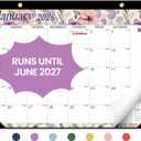 3 x Desk Calendar 2026, 18 Months Calendar Runs from January 2026 to June 2027 - Large 17" x 12" Desktop/Wall Monthly Calendar for Home School, or Office - Vintage Floral
