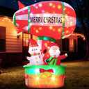 9FT Christmas Inflatable Hot Air Balloon with Santa Claus,Hot Air Balloon Christmas Inflatable with LED Lights,Christmas Blow Up Yard Decorations Outdoor for Garden Holiday