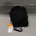 Charmo Strapless High Waisted Bikini Sets for Women Tummy Control Scallop Ribbed Bandeau Swimsuit Lace up Bathing Suits (Large, Black)