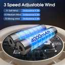 Portable Table Fans, Quiet Wall-Mounted Desk Fan, Touch Control, 140 Tilt, Rechargeable 4000mAh Battery Operated Fan for Office Home Kitchen Camping
