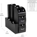 Mind Reader Cup and Condiment Station, Countertop Organizer, Coffee Bar, Kitchen, Stirrers, 5.35"W x 11.25"L x 11.15"H, Black