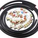 25PCS Air Conditioning Hose and Fitting Kit Includes 6ft #6#8#10 AC Hoses and #6#8#10 AC Fittings
