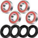 Front Wheel Hub Bearings Seals for Honda Recon 250 TRX250 1997-2022 Rancher 350 2x4 2000-2006 TRX200 1990-1997, OEM# 91053-HC4-003 91053-HC4-000 91257-KA3-711