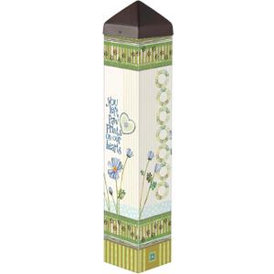 Studio M Art Pole Outdoor Decorative Accessory for Landscaping, Gardens, and Yards, 20 Inches Tall Weather Resistant PVC with Vinyl Wrap, You Left Paw Prints