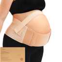 2-in-1 Maternity Belly Bands for Pregnant Women - Easy to Use Pregnancy Belly Support Band for Back, Pelvic, Hip, Adjustable Maternity Belt Support, Comfortable & Soft (Classic Ivory, One Size)