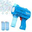 Light Up Bubble Machine Gun for Kids,Blue 10-Hole Automatic Bubble Gun forToddlers 1-3, Durable Handheld BubbleGun with Refill Solution for Kids Ages 4-8, Wedding Easter Party OutdoorBubble Toys(blue)