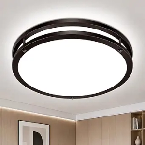 16-Inch Flush Mount Ceiling Lights, Dimmable 3000K-6500K Adjustable LED Ceiling Light, 36W Round Slim Light Fixture, Oil Rubbed Bronze for Kitchen, Bedroom, Bathroom, Hallway- 2 Pack
