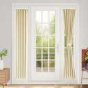 Vatge French Door Curtain Front Door Curtains for Glass Window,Sidelight Curtains for Front Door, 1 Panel, W12 x L72, Light Beige