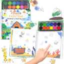 Finger Paint, Finger Painting for Toddlers, Hardcover Travel Finger Paint Kit Include 12 Colors Ink Pad Finger Painting Activity Book, Portable Sensory Activity Develops Creativity, Travel Busy Book for Kids