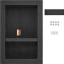 VEVOR Shower Niche Ready for Tile 16" x 24", Double Shelf Organizer, Square Corners Wall-inserted Niche Recessed, Sealed Protection Modern Soap Storage Niche for Shower Bathroom, Black