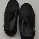 Zigzagger Men's Slip On Moccasin Slippers, Indoor/Outdoor Warm Fuzzy Comfy House Shoes, Fluffy Wide Loafer Slippers (9-10, Jet Black)