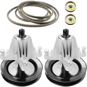 42 Mower Deck Rebuild Kit Fit for Cub Cadet LTX1040 LTX1042, 2 Spindle Assemblies 618-04822 618-04889 918-04822, 2 Flat Pulleys, 2 Idlers, 1 Deck Belt (96 1/2" x 1/2") 754-04060 954-04060