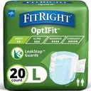 FitRight Extra+ Adult Diapers, Disposable Incontinence Briefs, Leak-Proof Diaper, Absorbent Briefs for Men and Women, Maximum Protection, Large, 44 56 in, 20 Briefs per Bag